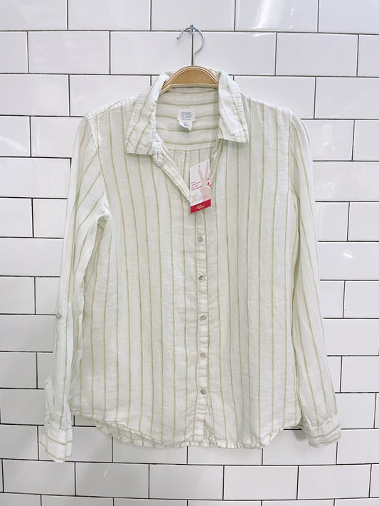 sigrid olsen linen button back shirt