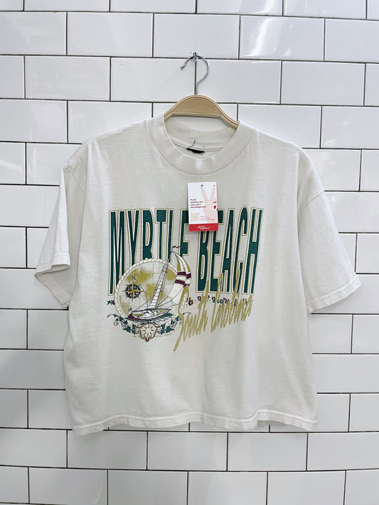 vintage myrtle beach boxy crop tee