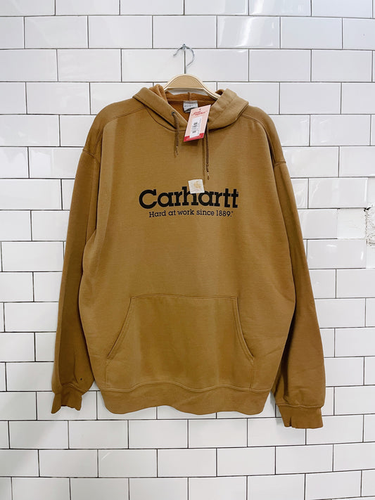 vintage 90s carhartt tan logo hoodie