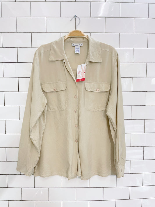 anna and frank 100% silk crinkle shirt