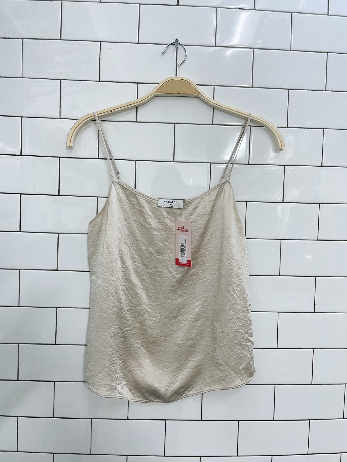 babaton champagne satin cami