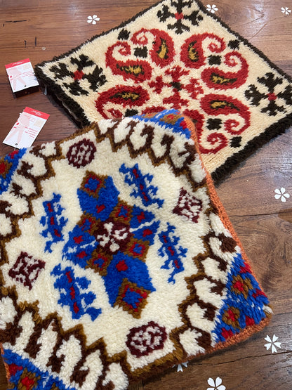 vintage 70s boho moroccan shag rug pillow case