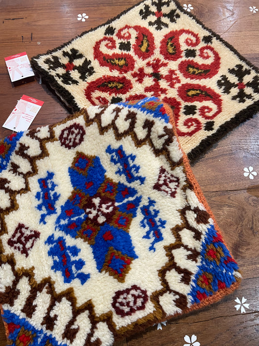 vintage 70s boho moroccan shag rug pillow case