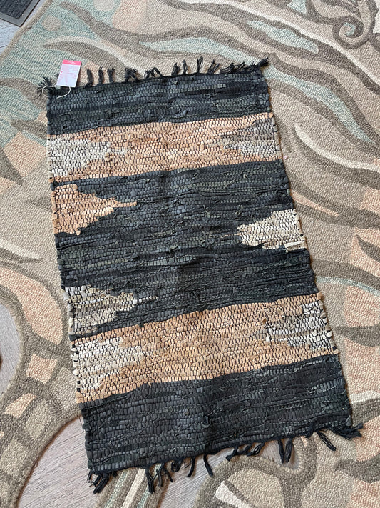 leather moroccan small area rug
