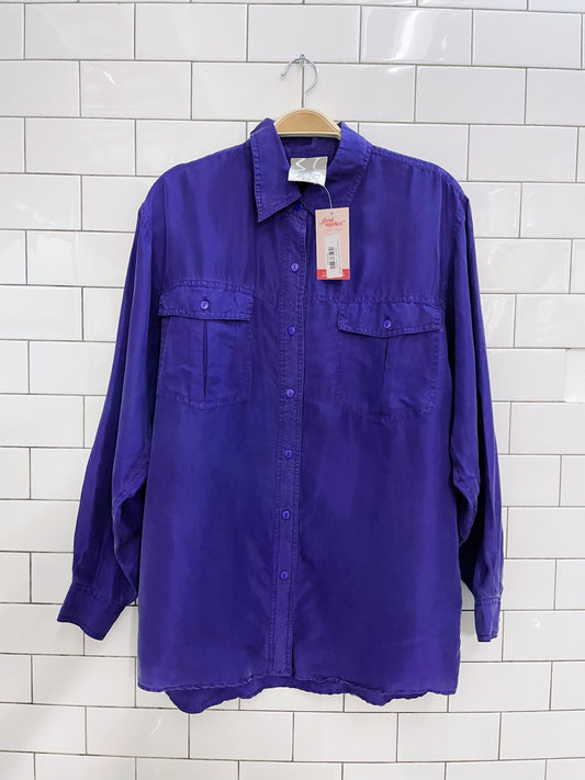 vintage sun coast silk purple shirt
