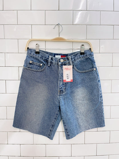 vintage tommy high rise denim long shorts
