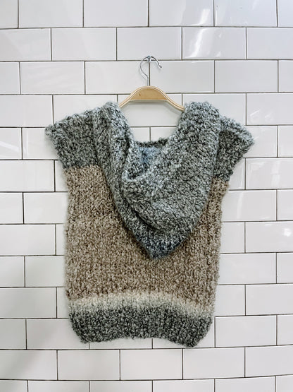 hand knit super soft chunky knit hooded vest