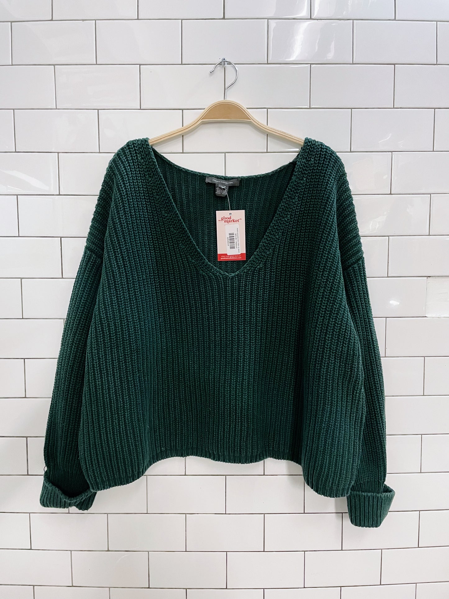 french connection boxy cotton rib sweater