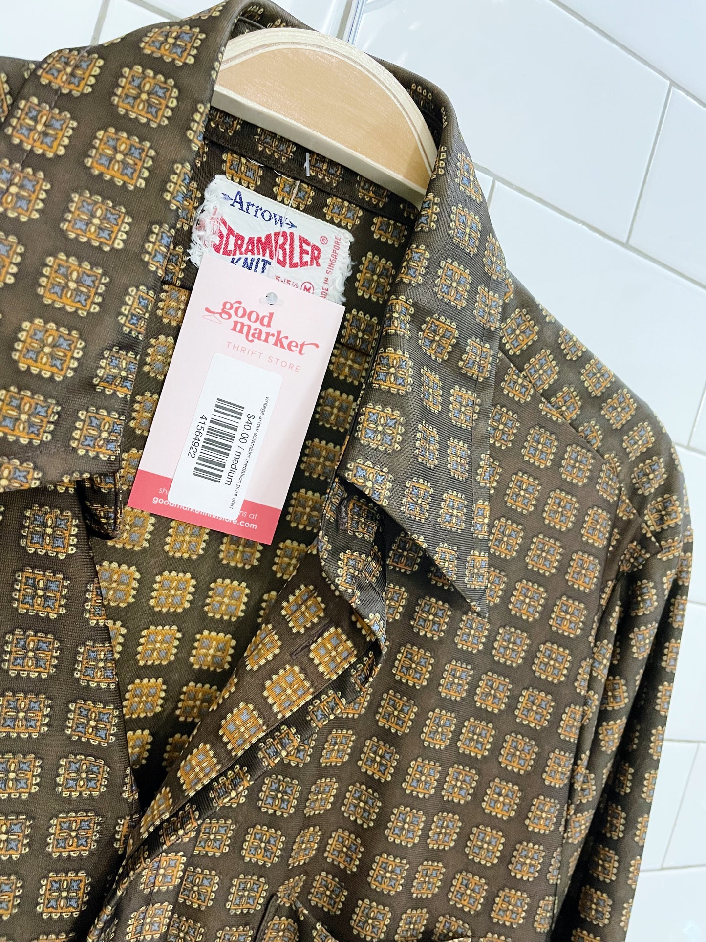 vintage arrow scrambler medallion print shirt