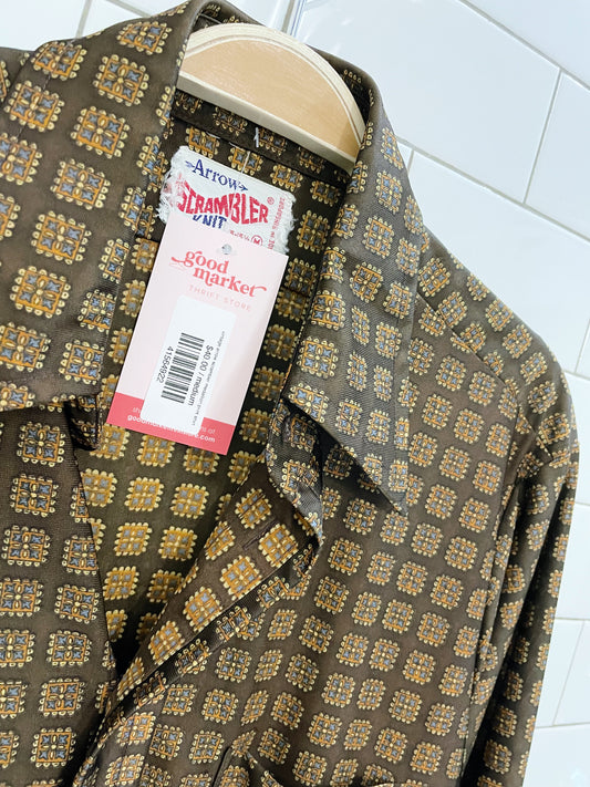 vintage arrow scrambler medallion print shirt