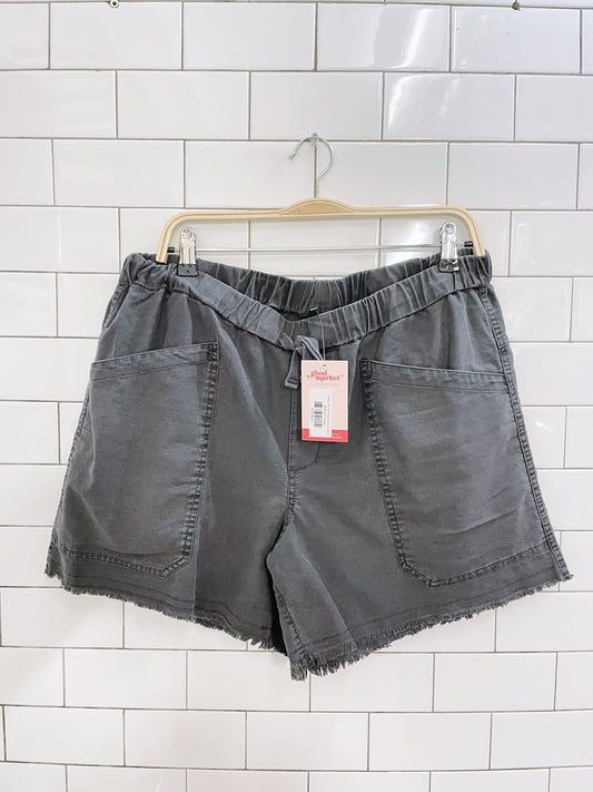 roots 2021 linen-blend cut-off short
