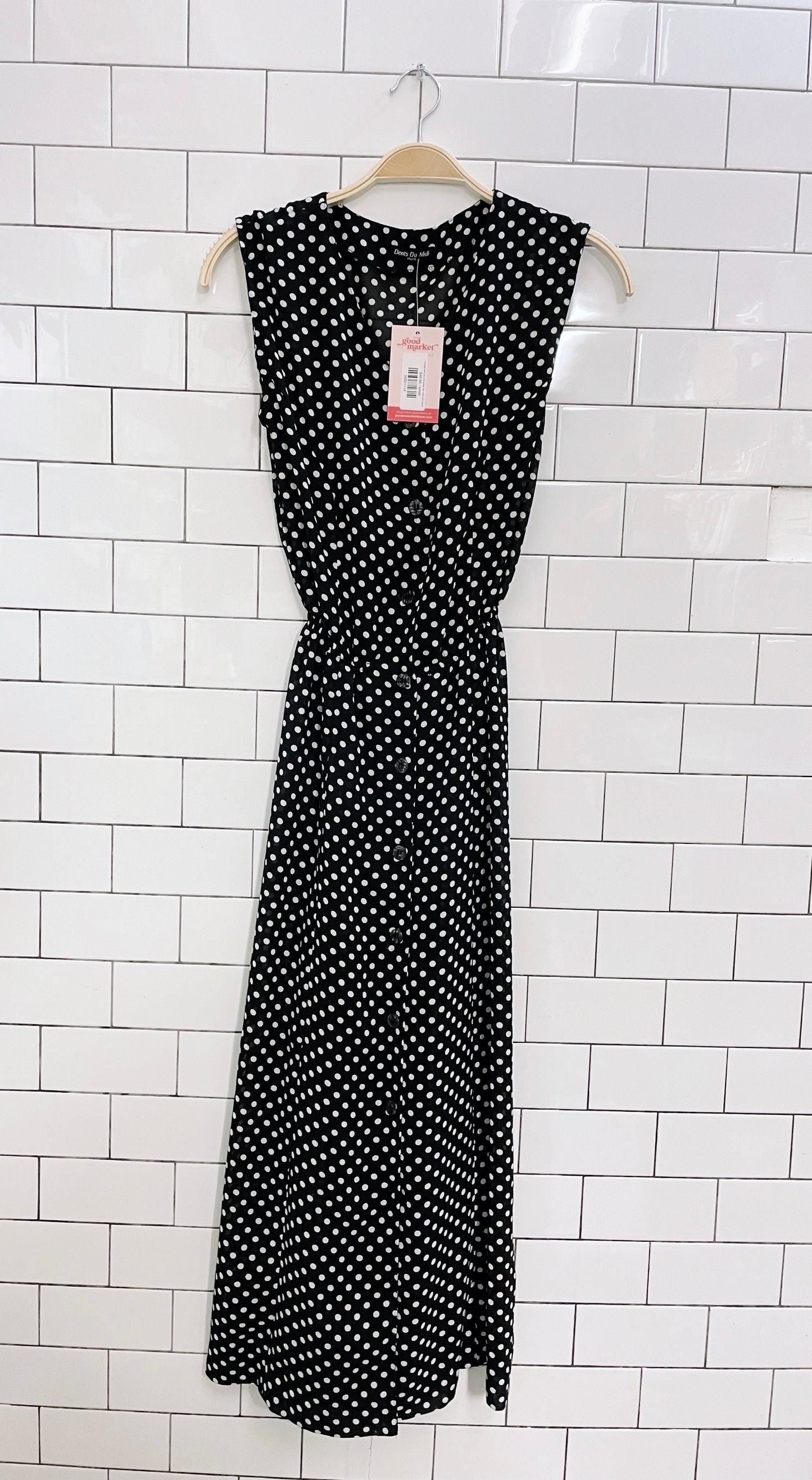 vintage dent du midi polka dot midi shirt dress