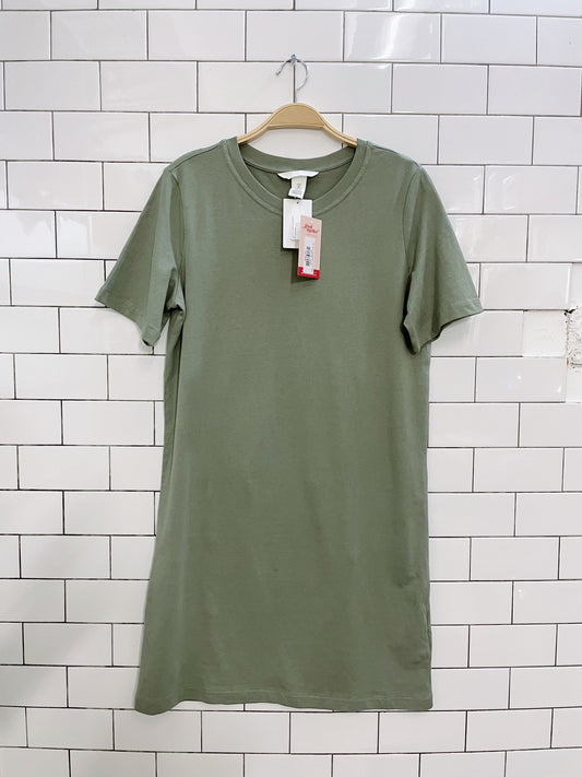 nwt h&m sage green t-shirt dress