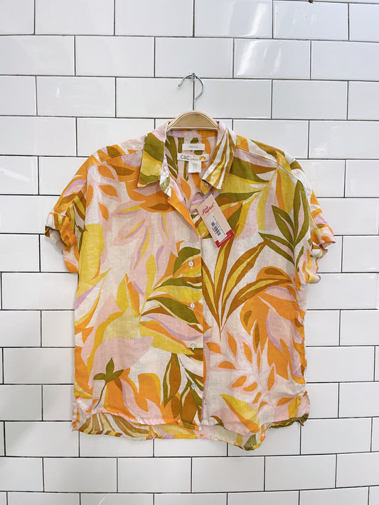 c&c cali 100% linen tropical shirt