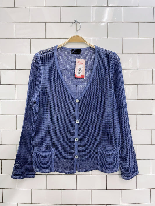 vintage 00s blue loose woven knit cardi