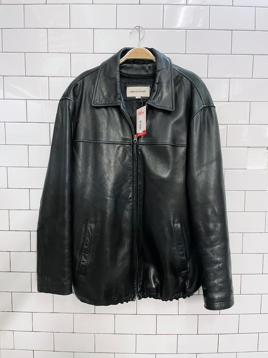 pronto uomo butter leather bomber jacket