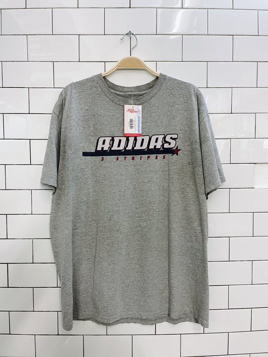 vintage adidas 3 stripes graphic tee