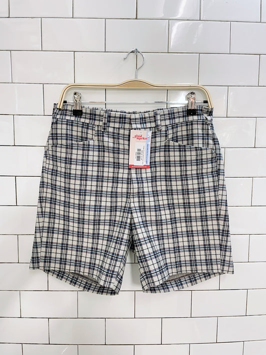 vintage 70s aero plaid trouser shorts