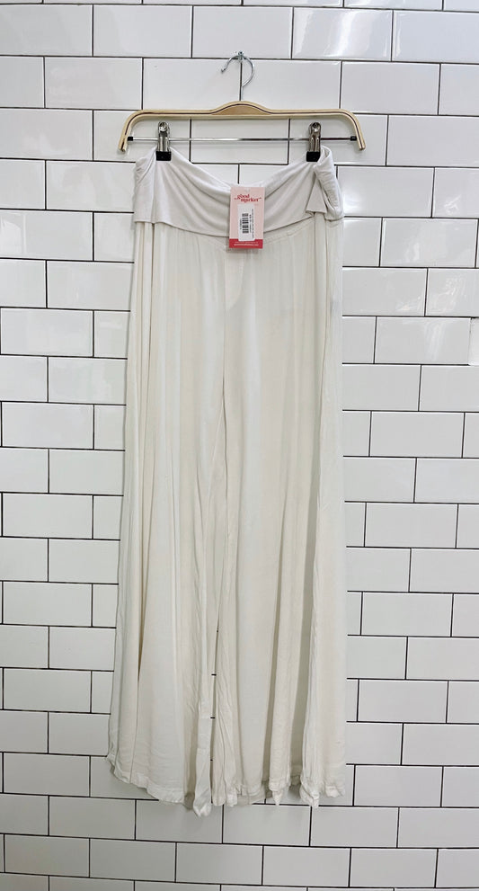 xcvi fold over waist ultra wide leg pants