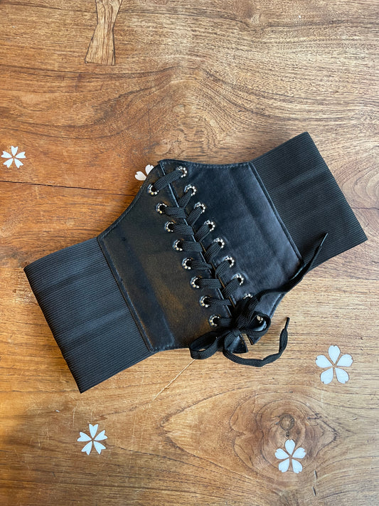 underbust faux leather corset