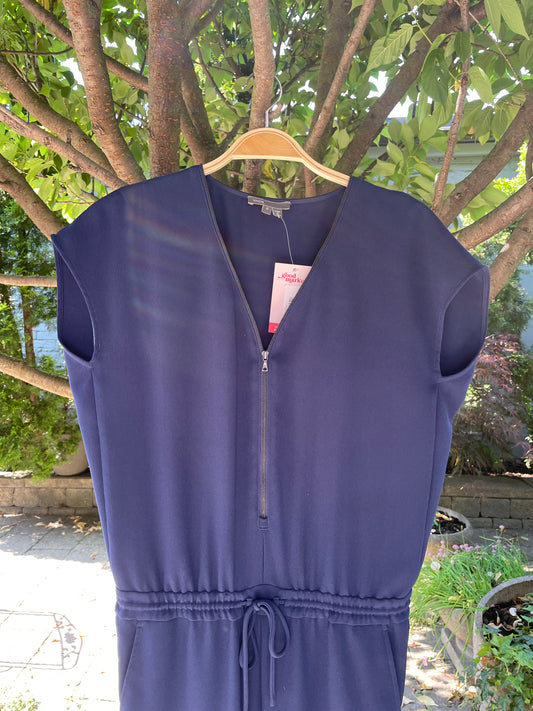 vince zipper neck sleeveless jumpsuit