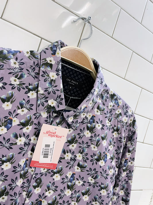 ted baker floral parrot button down shirt
