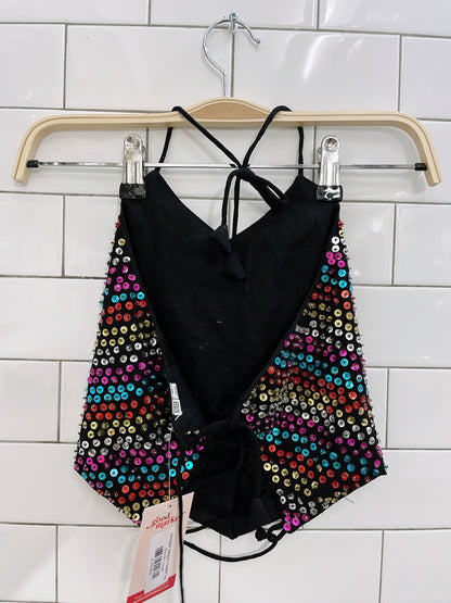 vintage sequin halter top
