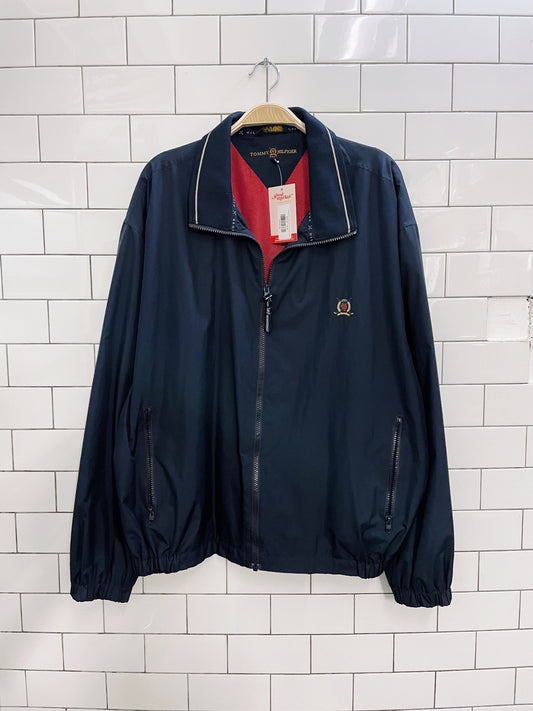 vintage tommy hilfiger golf crest bomber jacket