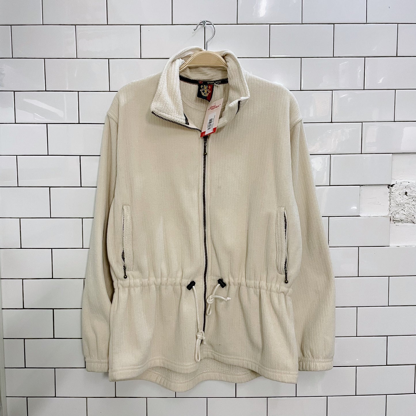 vintage 90s sunice ribbed fleece jacket