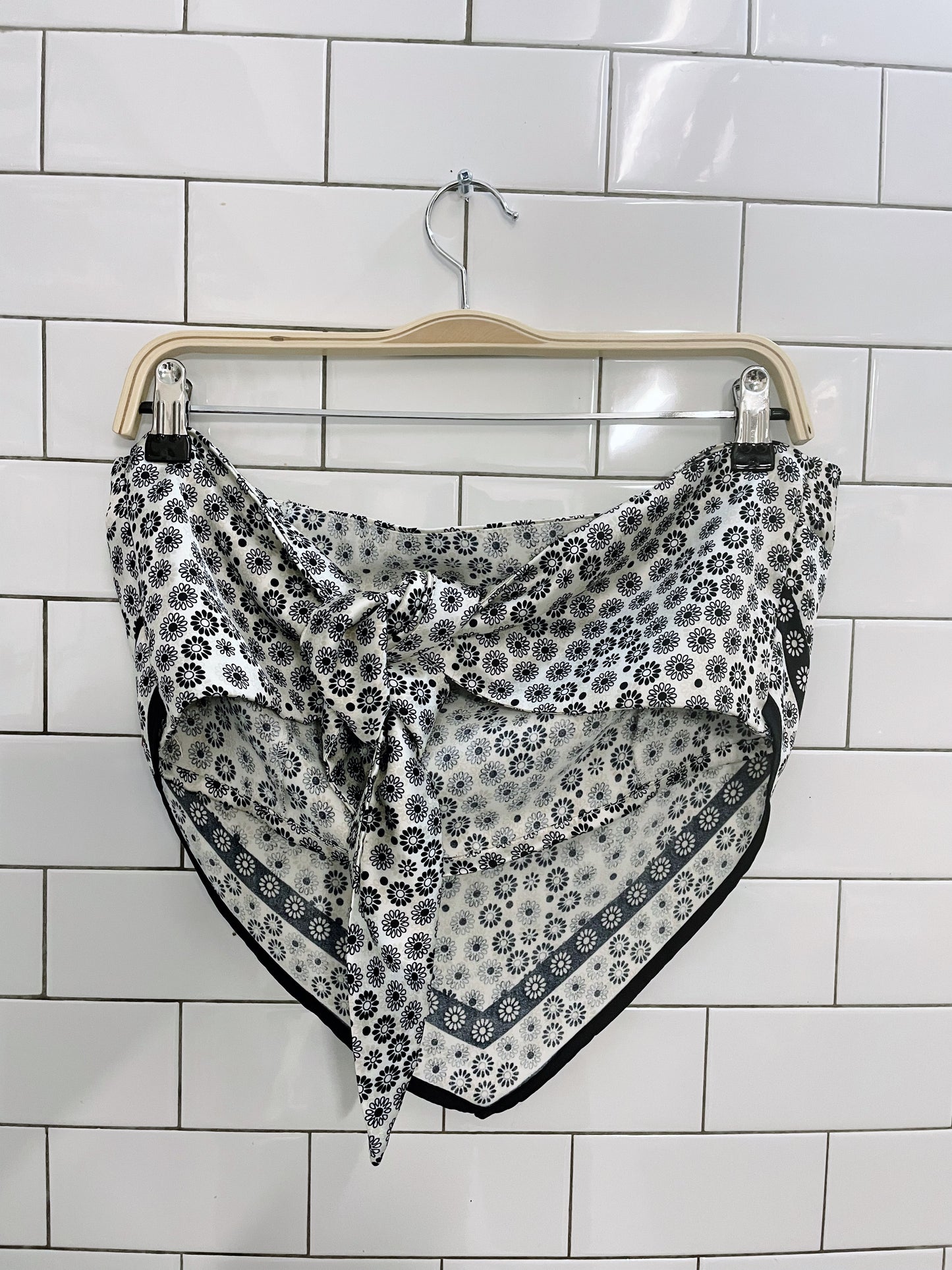 garage strapless satin scarf top