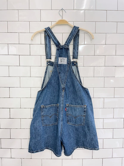 levi's denim overall shorts