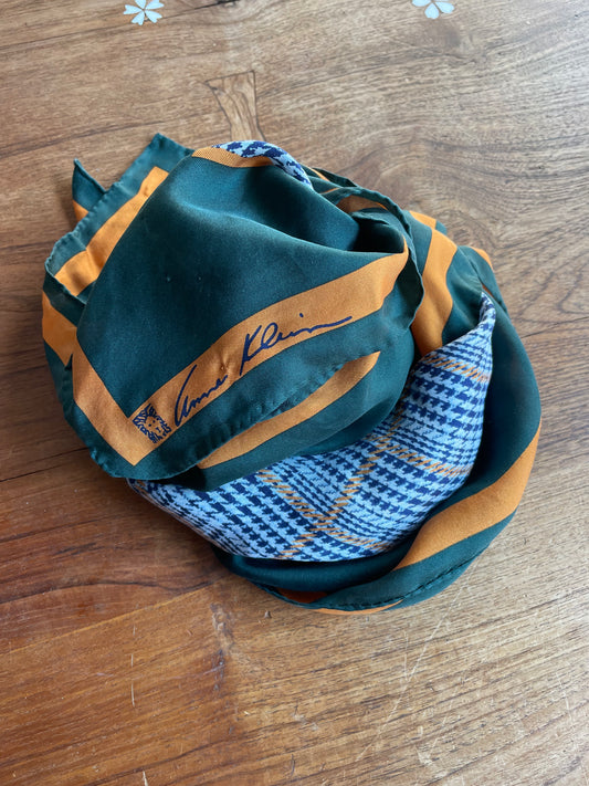 vintage anne klein houndstooth silk scarf