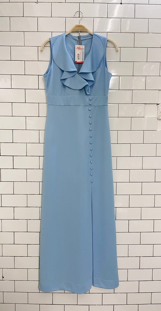 vintage 60's ruffle neck mod gown