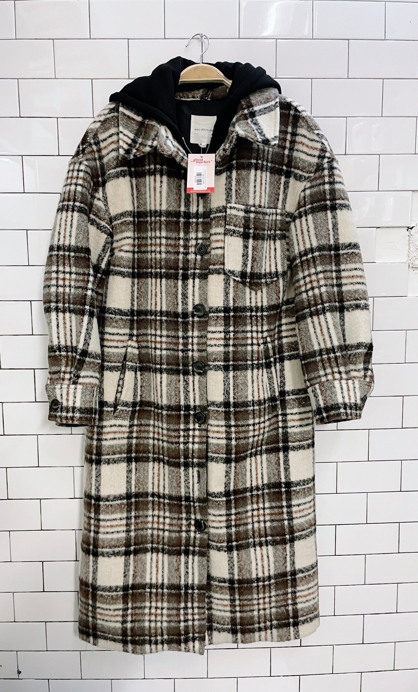 anthro avec les filles hooded long shirt jacket