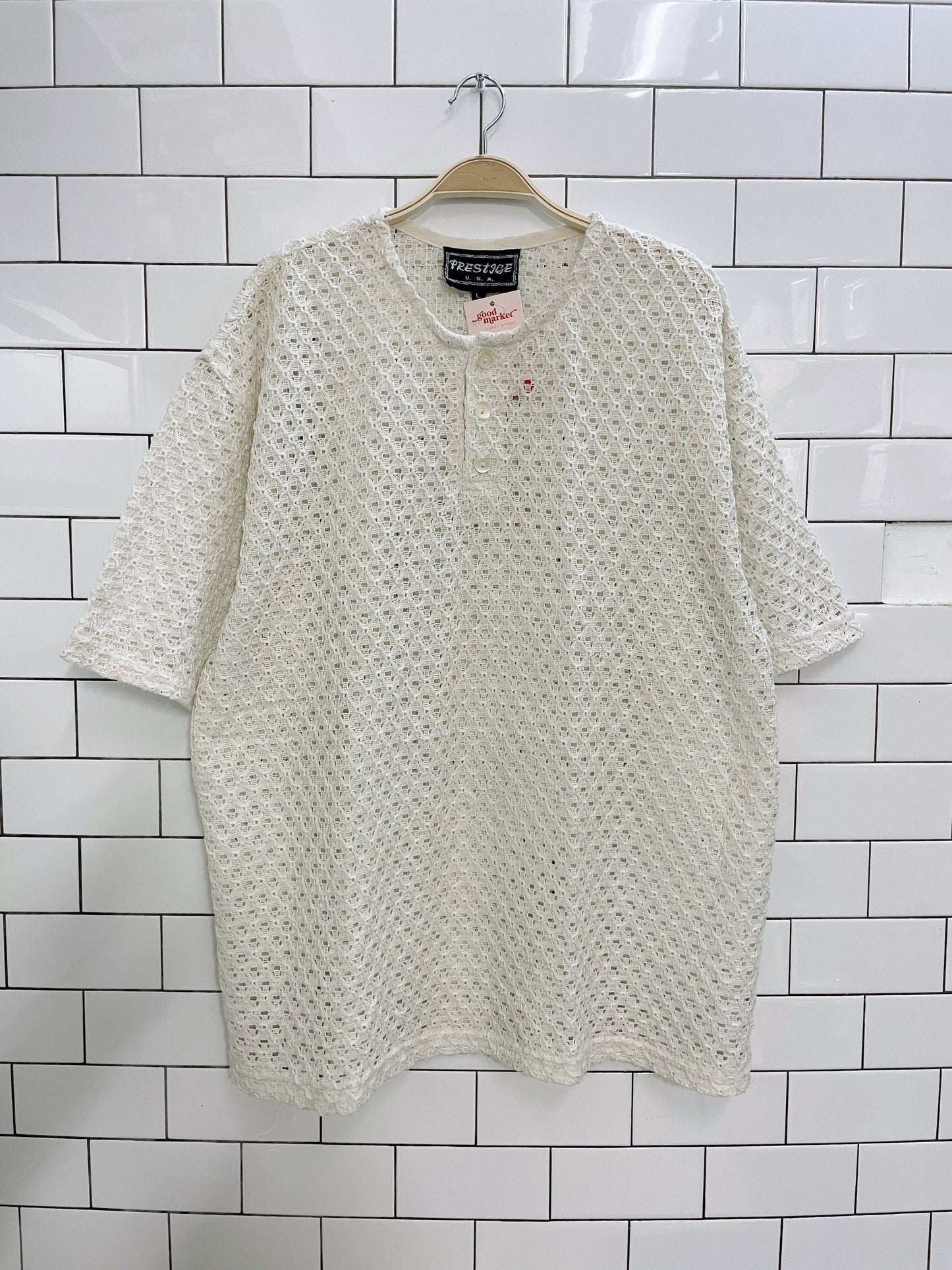 vintage 90s prestige USA crochet ss top