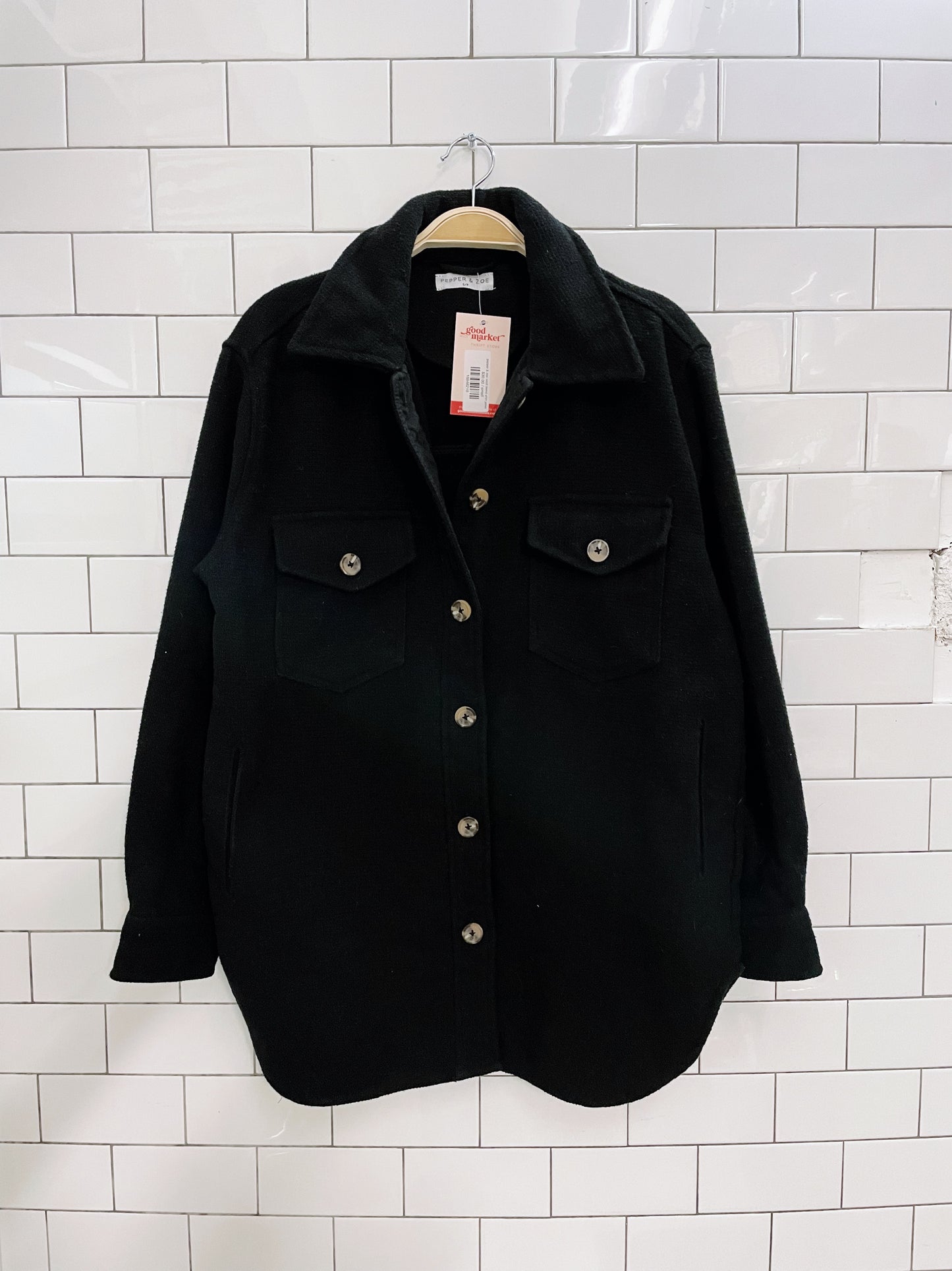pepper & zoe wool blend shirt jacket