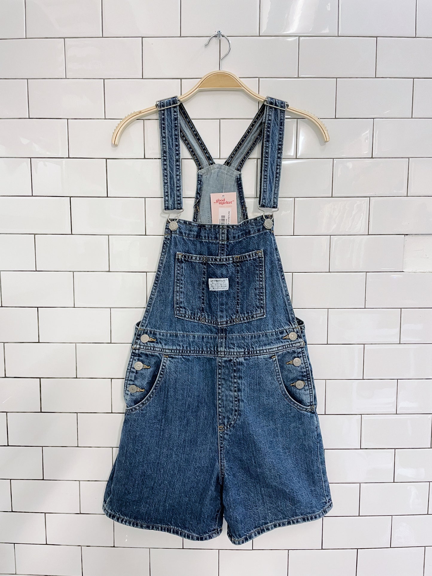 levi's denim overall shorts
