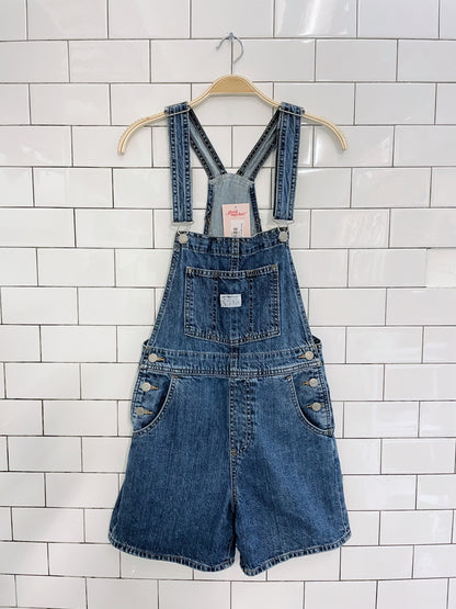 levi's denim overall shorts