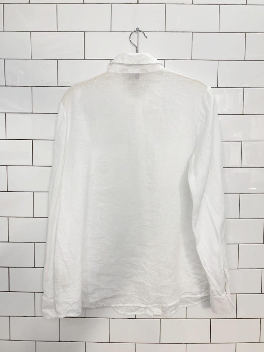 investments 100% linen full button shirt | gold label - good market thrift store