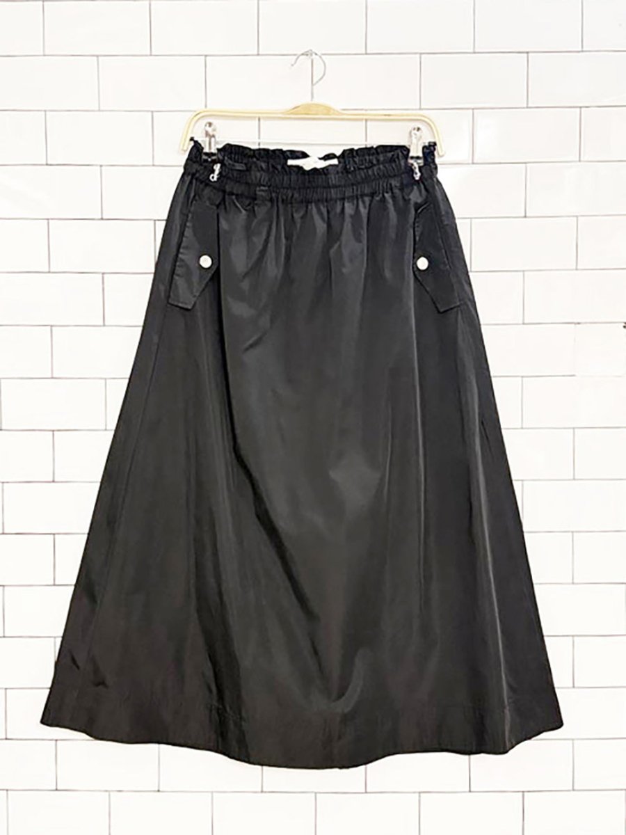 inwear nylon snap button drawstring midi skirt - good market thrift store