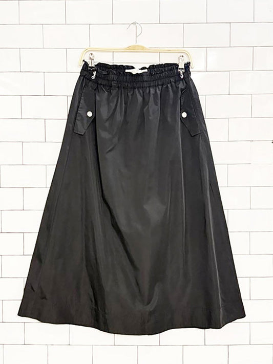 inwear nylon snap button drawstring midi skirt - good market thrift store