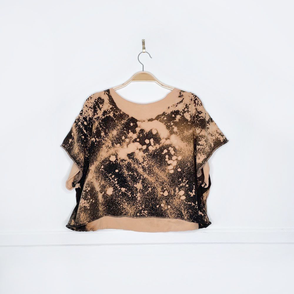 rework x iron maiden onslaught bleach dye boxy crop tee