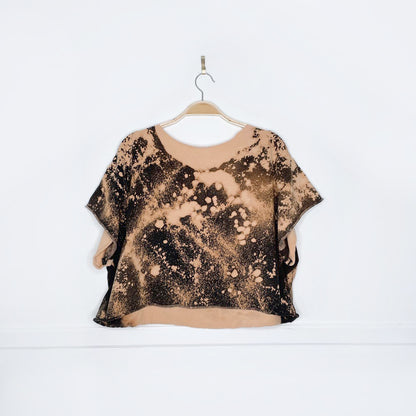 rework x iron maiden onslaught bleach dye boxy crop tee