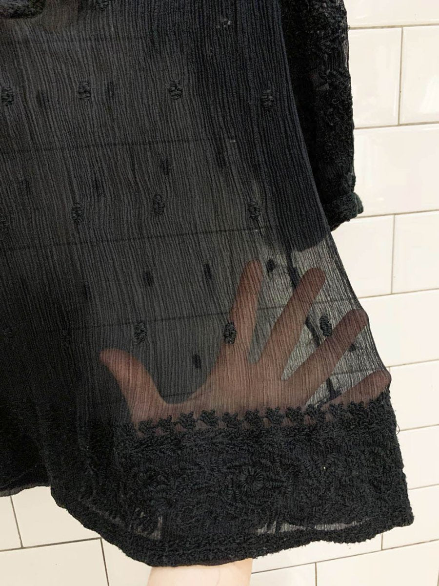isabel marant 100% silk chiffon embroidered blouse - good market thrift store