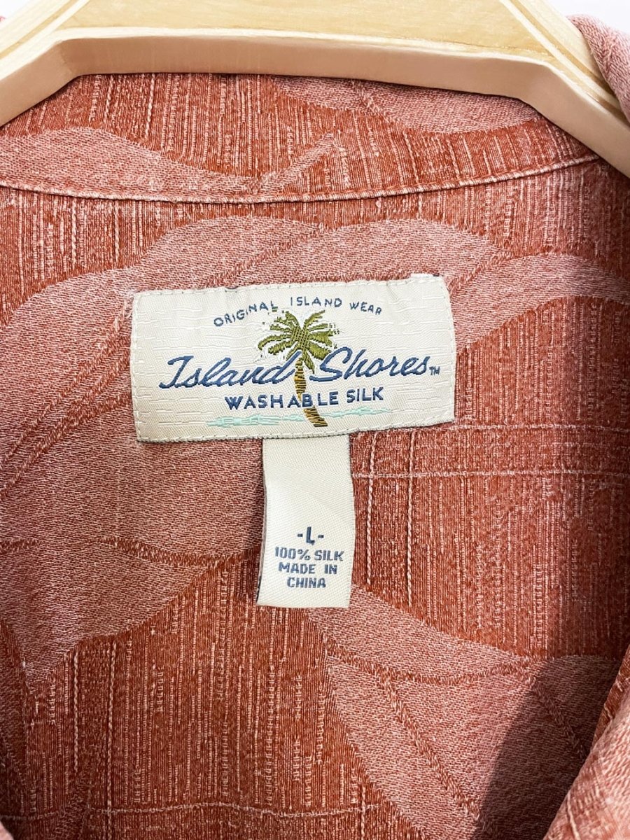 island shores 100% silk full button cabana shirt - good market thrift store