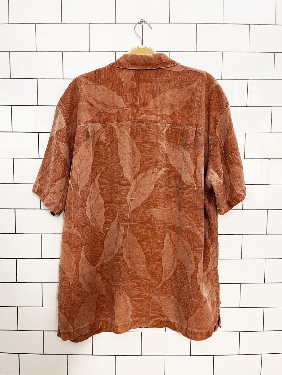 island shores 100% silk full button cabana shirt - good market thrift store