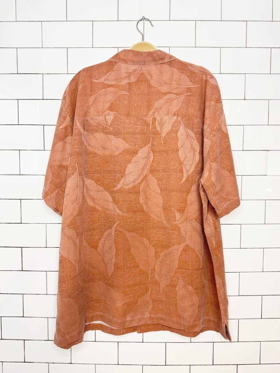 island shores 100% silk full button resort shirt - good market thrift store