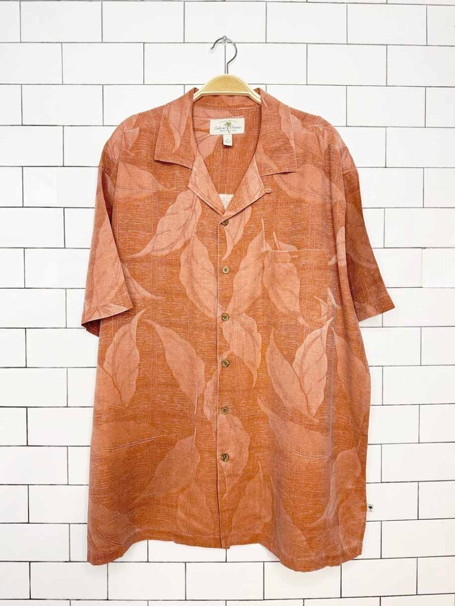 island shores 100% silk full button resort shirt - good market thrift store