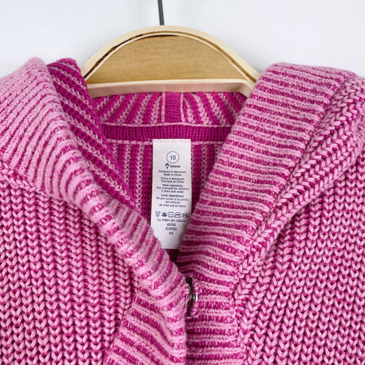 ivivva pink cotton knit cardigan sweater - size 10