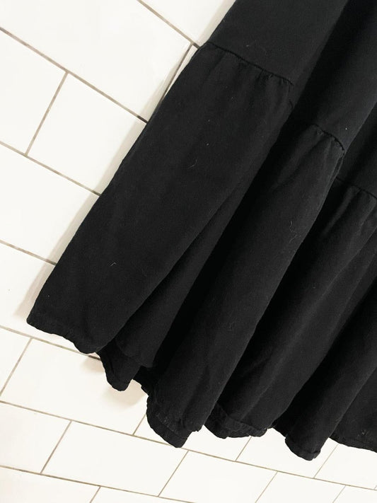 iyla linen - blend tiered boho midi skirt - good market thrift store